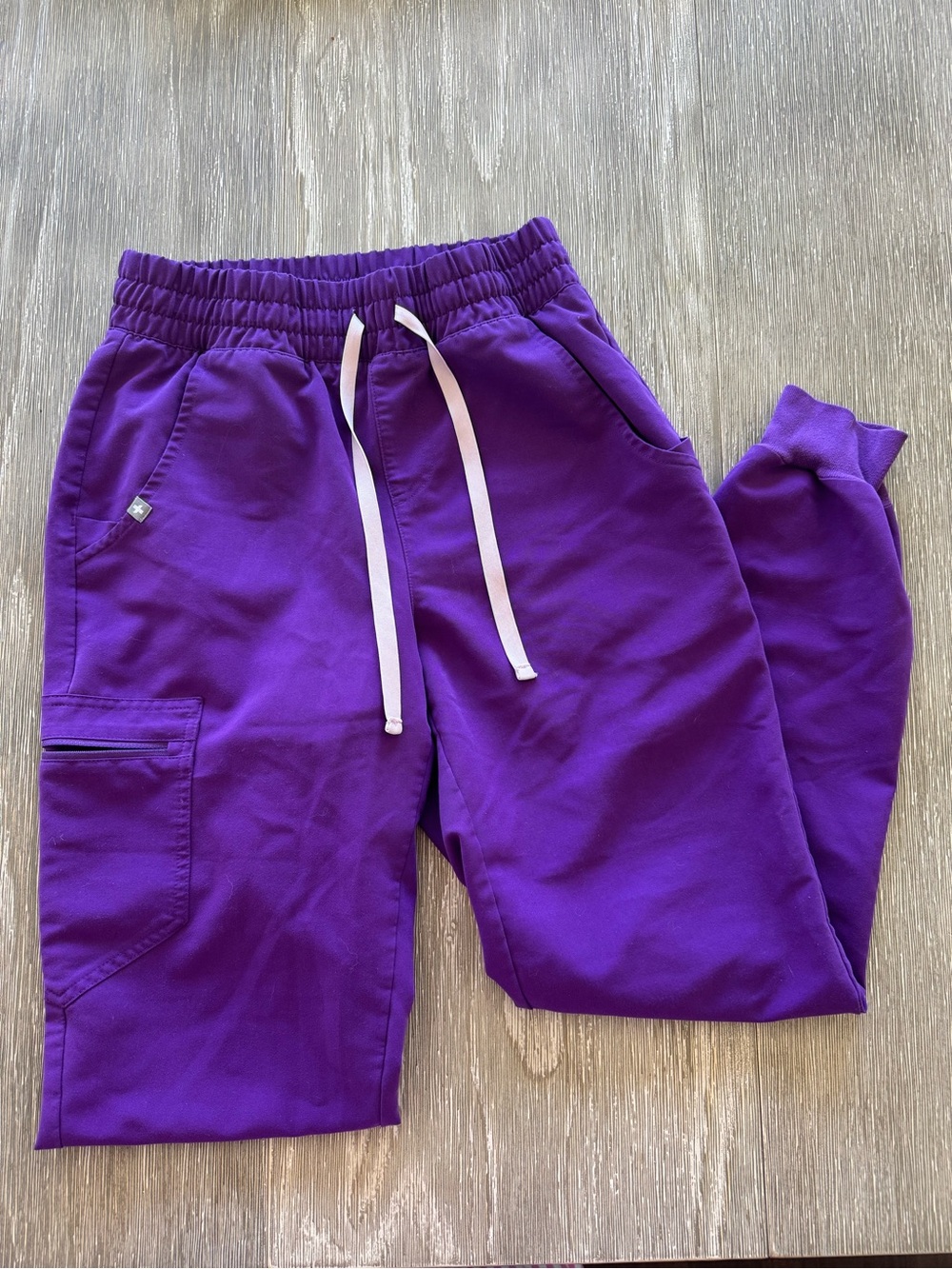 Figs Women's Purple Cargo Jogger Scrub Pants